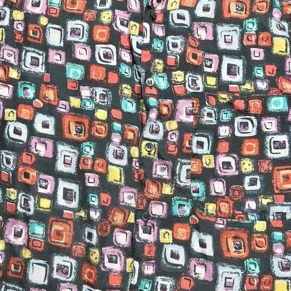 Silk House | Men | Vintage 100% Silk Abstract Print SS Button Up Shirt | Small - Picture 8 of 8